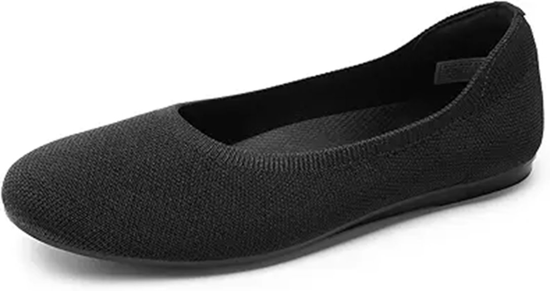 wide arch support ballet flats