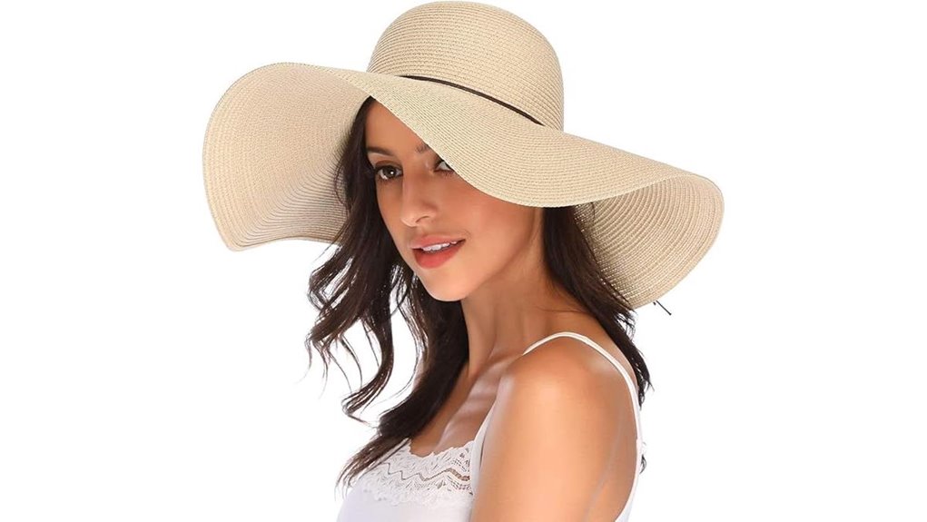 wide brim straw beach hat