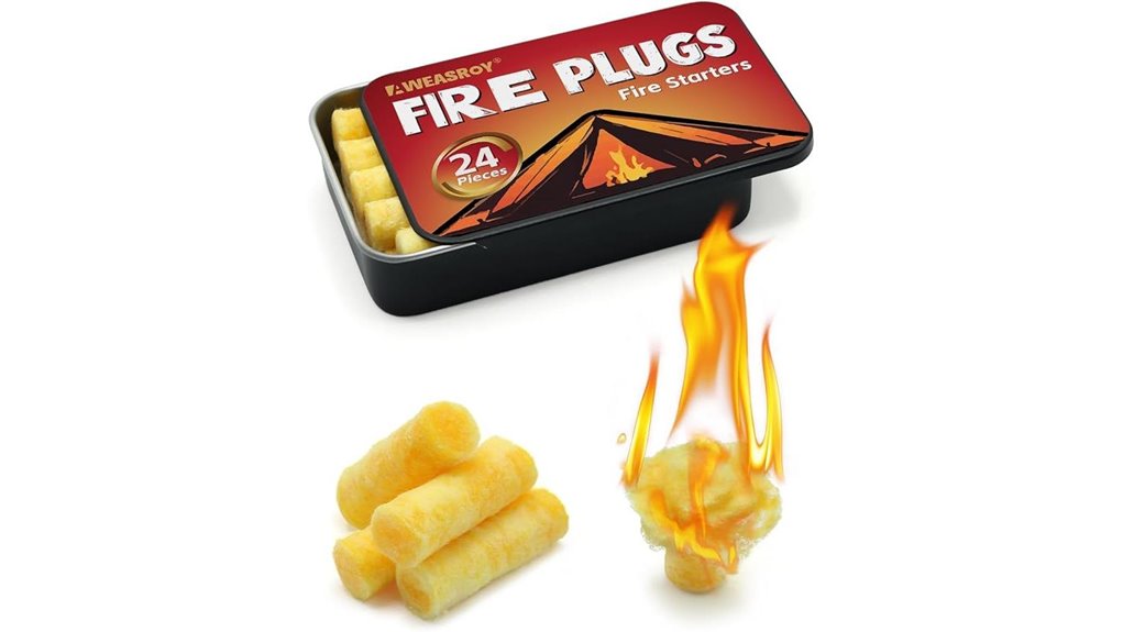 Weatherproof Pocket Fire Starters for Travelers & Campers 5 windproof 24 pack campfire grills