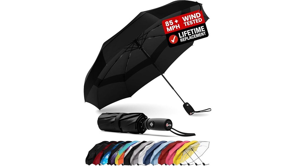 Travel Umbrellas That Withstand Windy City Gusts 2 windproof 85mph auto folding umbrella
