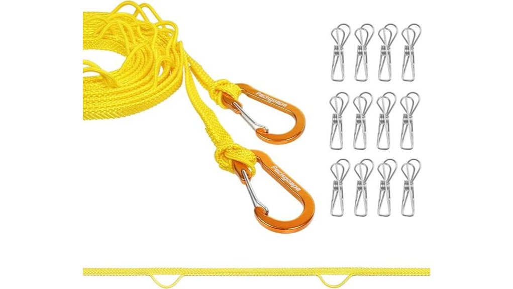 Travel Clotheslines for Hotel Rooms—No Tools Needed 15 windproof clothesline with pins