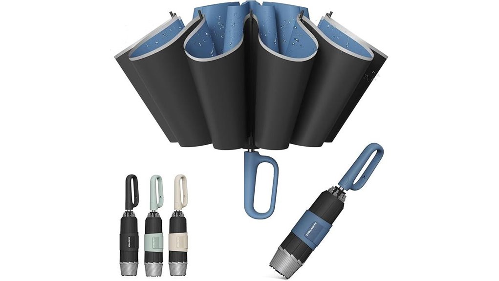 windproof inverted carabiner umbrella