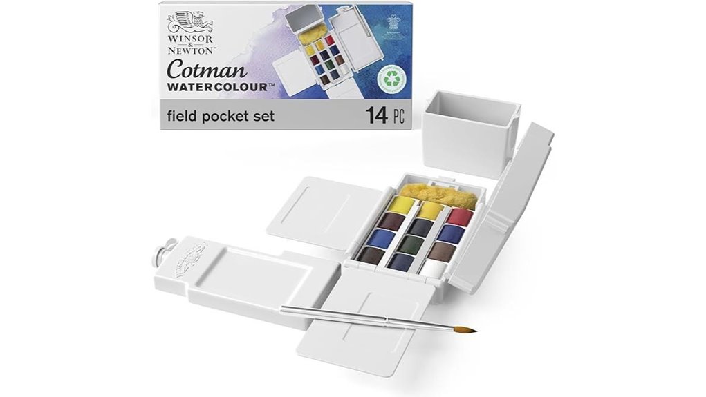 Best Watercolor Travel Sets (Pan Paints) for Artists on the Go 1 winsor field pocket watercolor