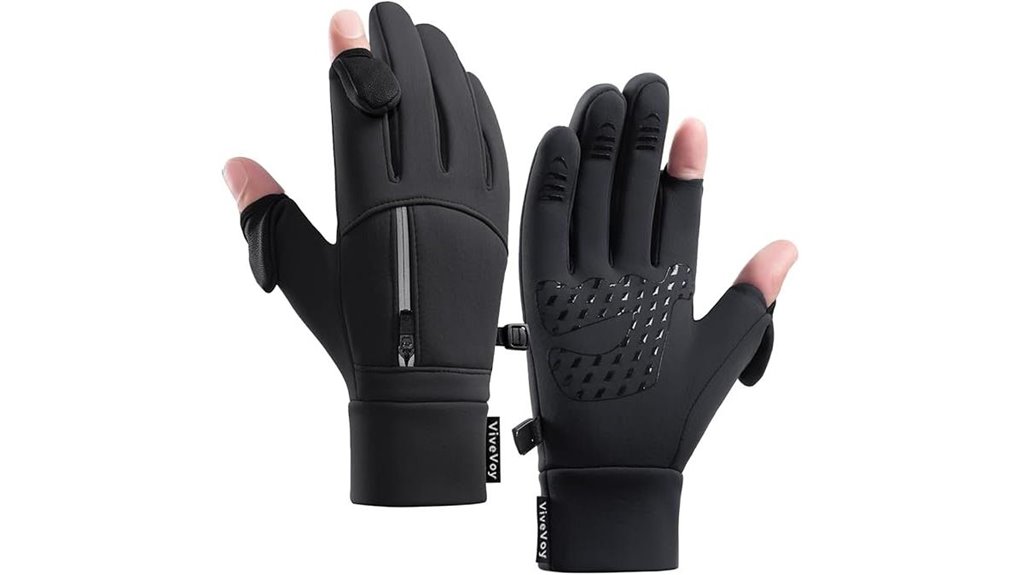 winter touchscreen fingerless zipper