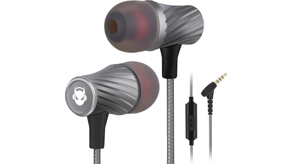 Noise-Isolating Wired Earbuds Your Plane Backup Must-Have 2 wired mic bass isolation