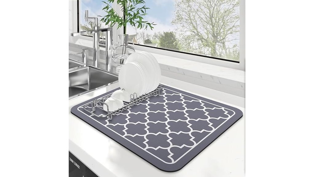 Dish Drying Mats That Keep Your Kitchen Spotless 5 wiselife grey 15x18 mat