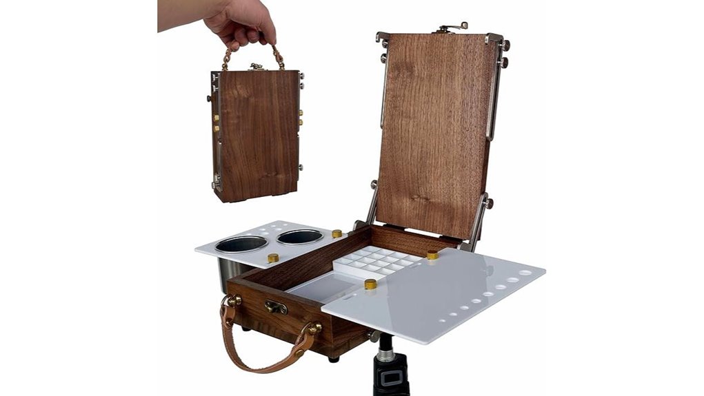 Best Travel Easels (Lightweight Tabletop) for Artists On Move 10 wooden easel box palette