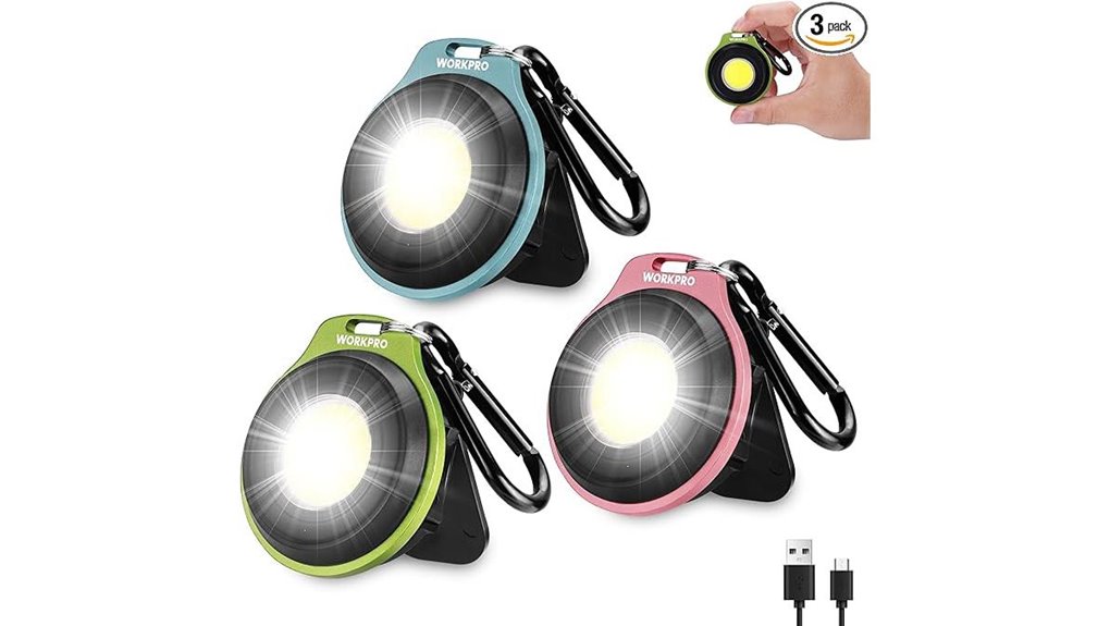 LED Clip Lights for Travel Bags That Keep You Visible 9 workpro rechargeable flashlight trio