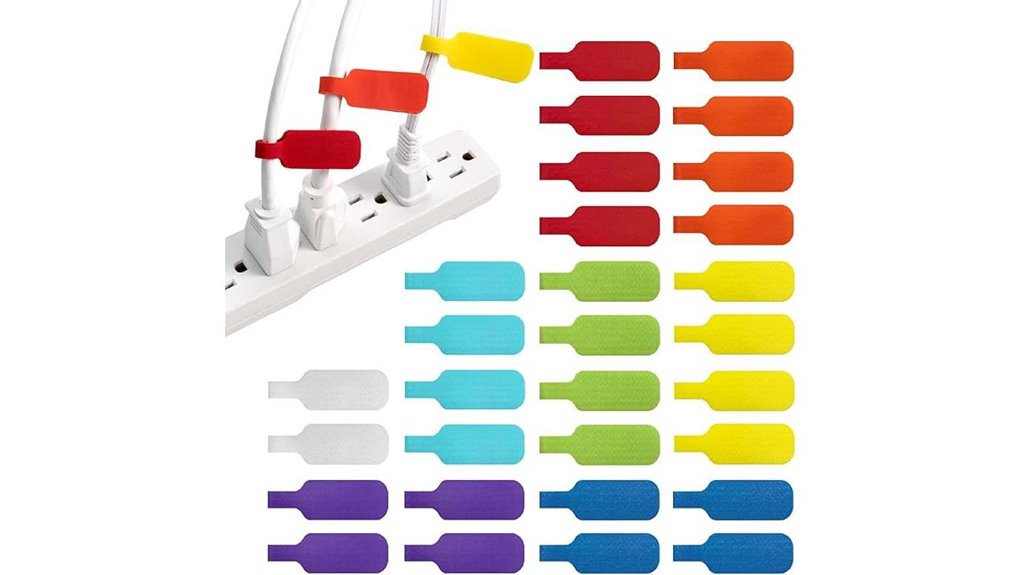 Reusable Cable Labels for Travel Kits (Color-Coded) Stay Tidy 11 wrap it 30 pack multi color labels