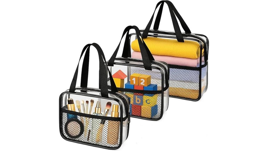 Best Clear Toiletry Bags That Don’t Crack (Thick Vinyl) 9 xewea clear tsa 3 pack