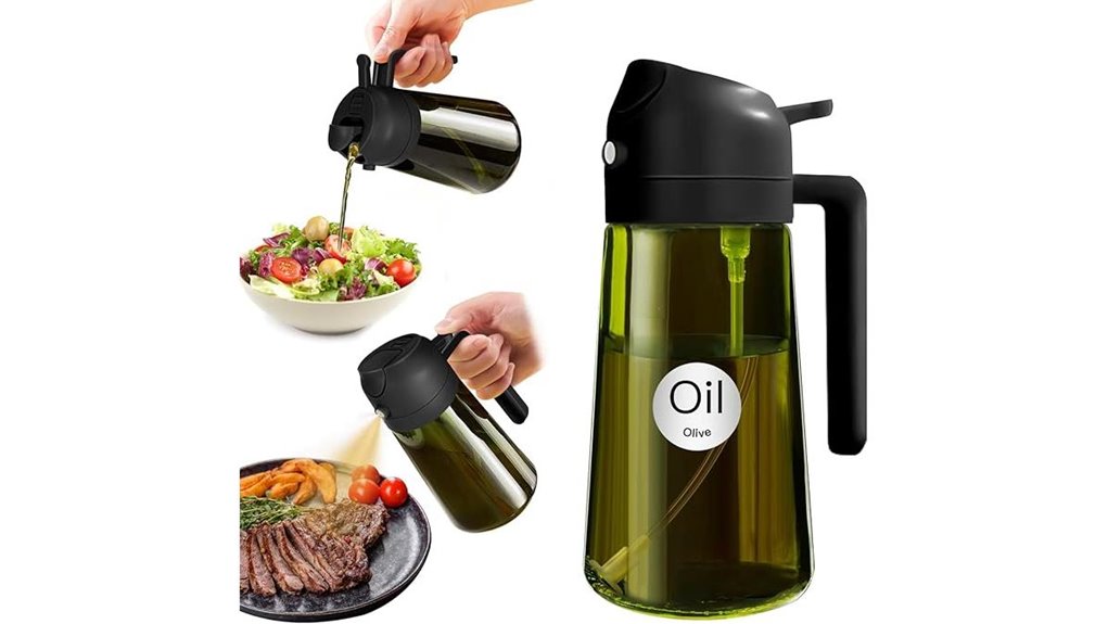 Best Refillable cooking oil bottle (spout) That Saves Waste 11 yarramate 16oz dark oil