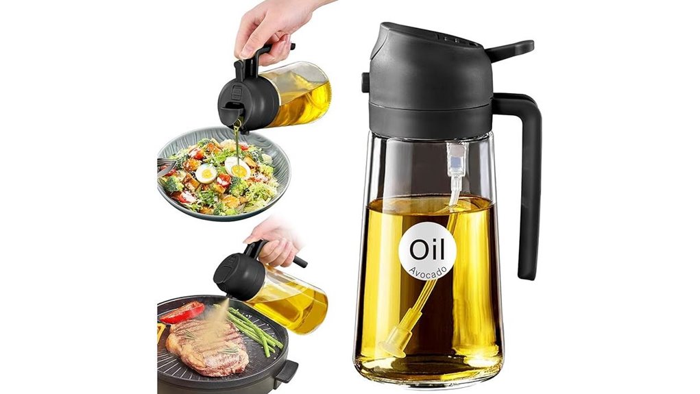 Best Refillable cooking oil bottle (spout) That Saves Waste 4 yarramate 16oz glass sprayer