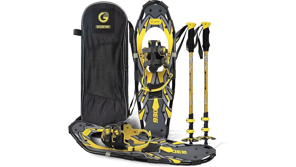 yellow 30 inch snowshoes set