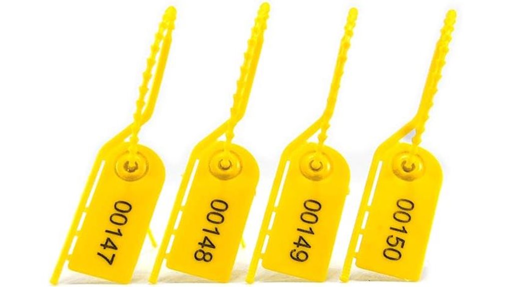 yellow plastic tamper tags