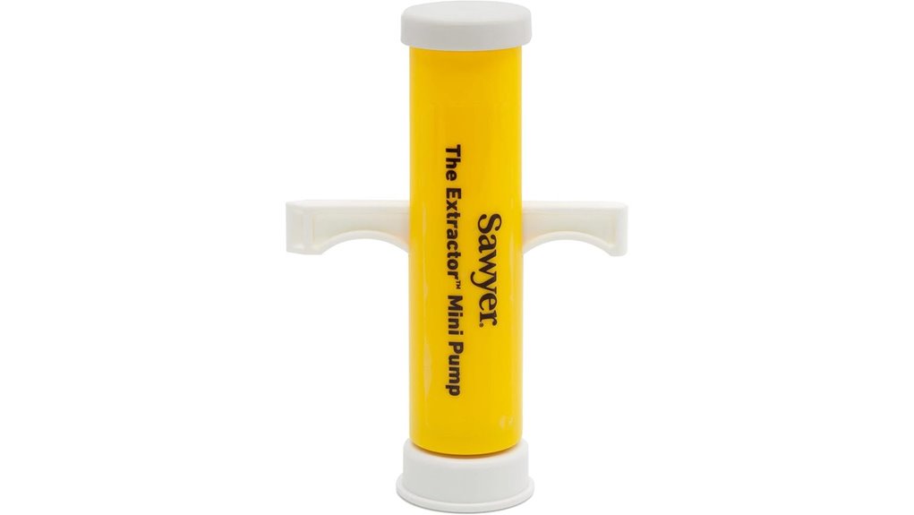Compact Relief: Insect-Bite Suction Tools for Travel 9 yellow sawyer mini pump