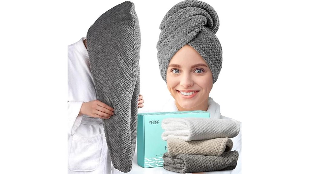 Microfiber Hair Towels (Quick Dry Turbans) That Save Hours 10 yfong 3 pack microfiber wrap