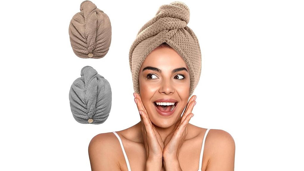 Microfiber Hair Towels (Quick Dry Turbans) That Save Hours 9 yfong microfiber hair wrap