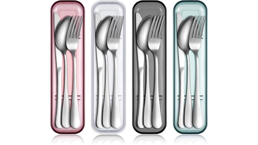 Travel Cutlery Sets with Case: Lightweight & Durable Choices 15 yinkin 4 piece utensil case