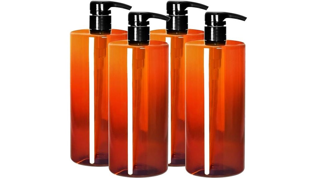 Top Leakproof Pump Bottles for Travel Shampoo (Lockable Pumps) 4 youngever 1l amber pump