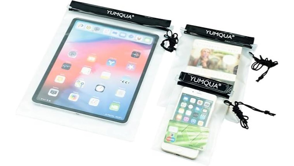Best Waterproof Phone Pouches for Boat Tours With Clear Photo Window 11 yumqua 3 pack camera bags