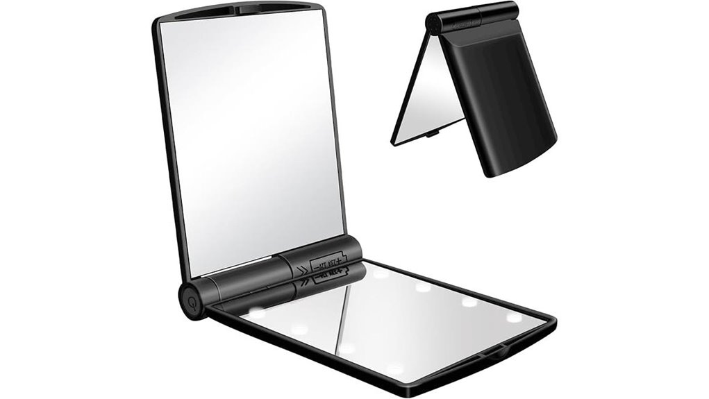 Compact Mirror with LED Ring (Pocket) for On-the-Go Glow 10 yunyilan compact led mirror