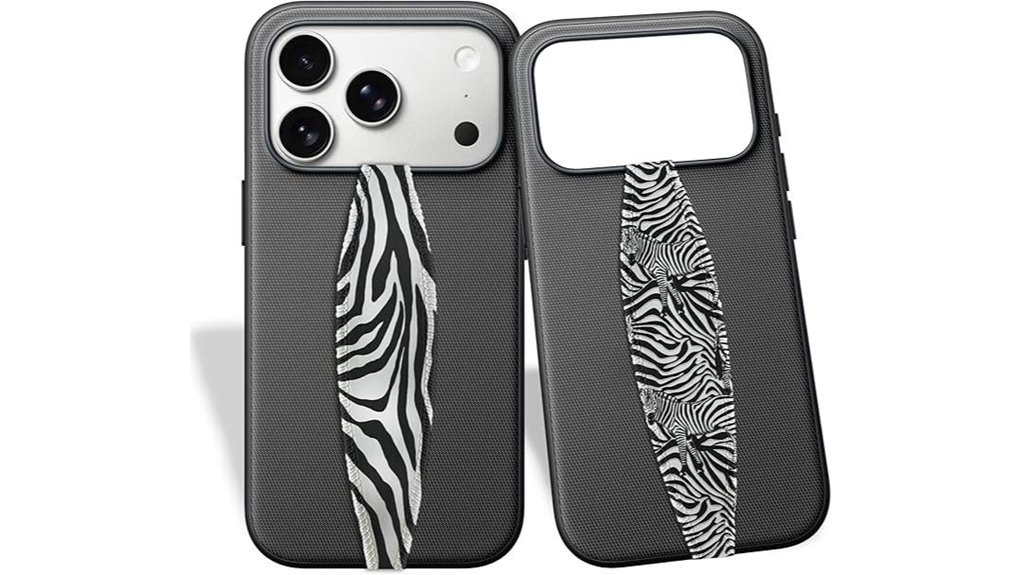 Phone Grips for Travel Photography—Secure One‑Hand Hold 5 zebra pattern phone grip