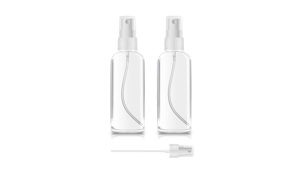 Refillable Atomizers for Body Spray (no accidental misting) 8 zerofire 1oz clear spray