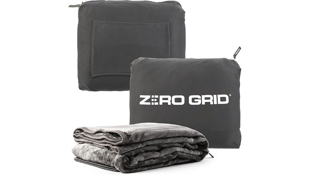 Packable Travel Blanket With Sleeves (Wearable) For Flights 10 zerogrid pocketed pillow blanket