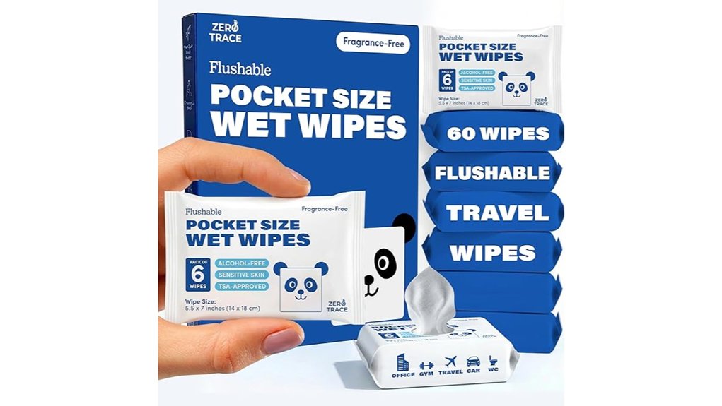 Best Travel Wet Wipes That Stay Moist (Better Seals) 14 zerotrace 60pack flushable wipes