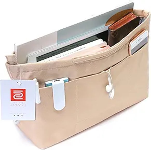 Packable Tote Inserts That Give Big Bags Instant Structure 8 zippered beige nylon insert