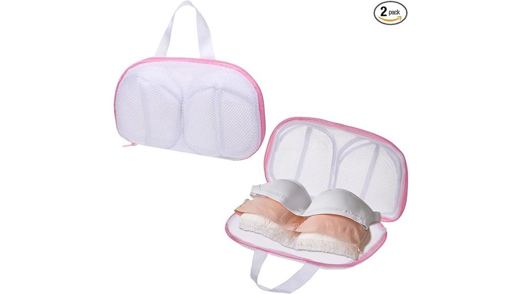 Bra Wash Bag (Structured) That Will Ease Your Laundry Routine 14 zippered pink mesh lingerie