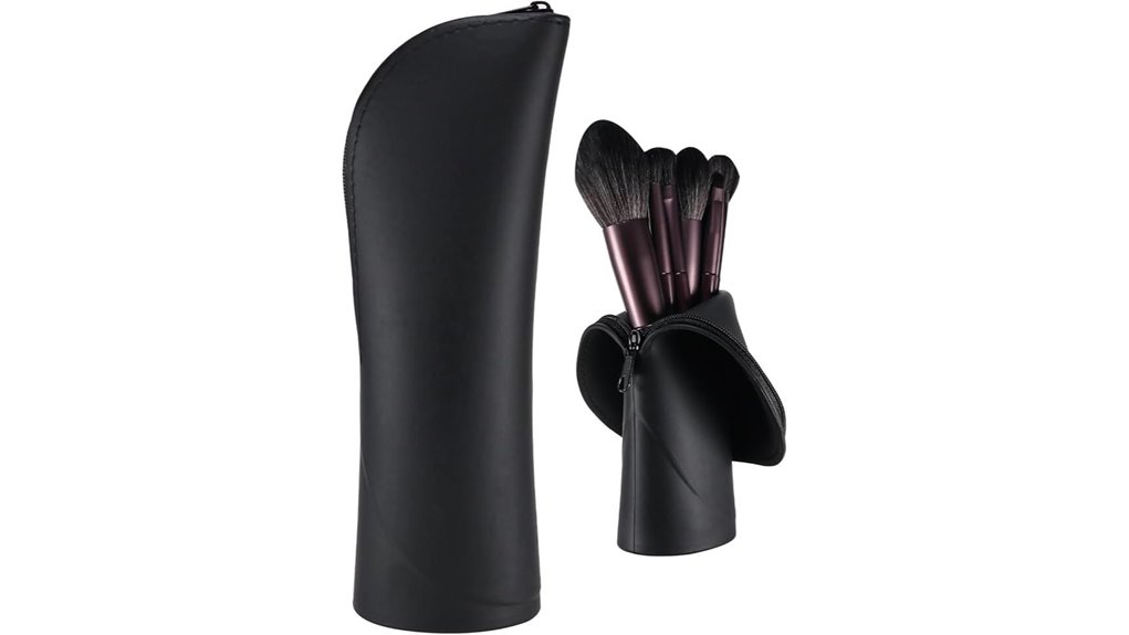 zippered portable silicone brush