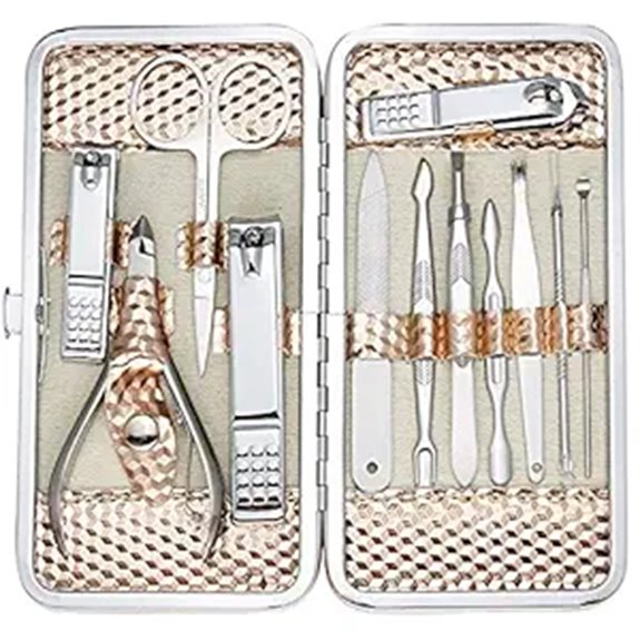 Travel Nail Kits With TSA‑Friendly Capped Tools That Fly Easy 10 zizzon rose gold kit