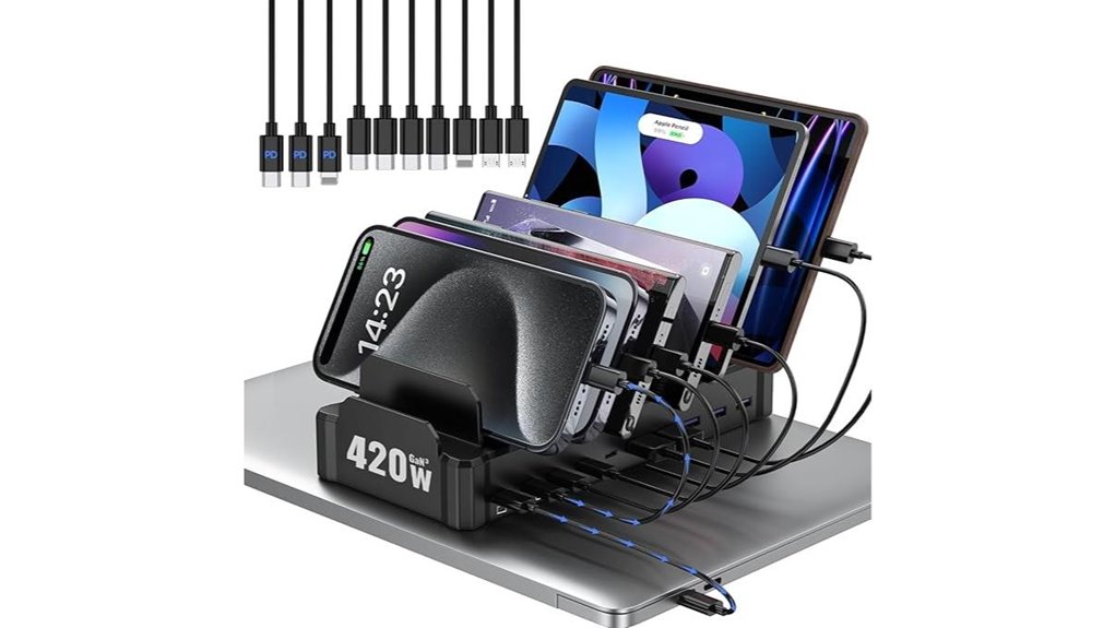 Family Multi-Charging Stations – One Outlet, Many Devices 2 zobirez 10 port 420w usb c