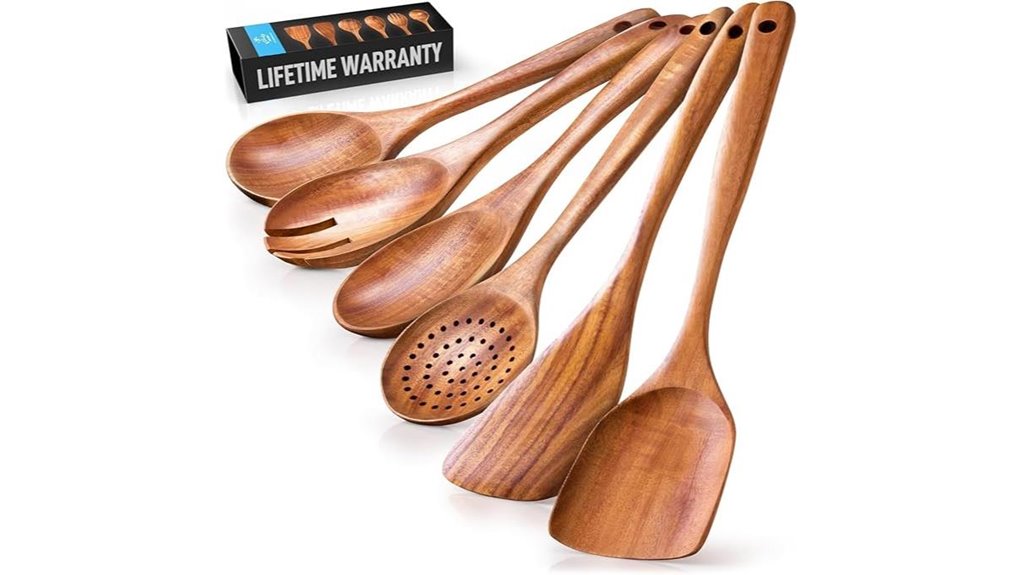 The Wooden Spoon Set That Transforms Everyday Meals 1 zulay 6 piece teak spoons